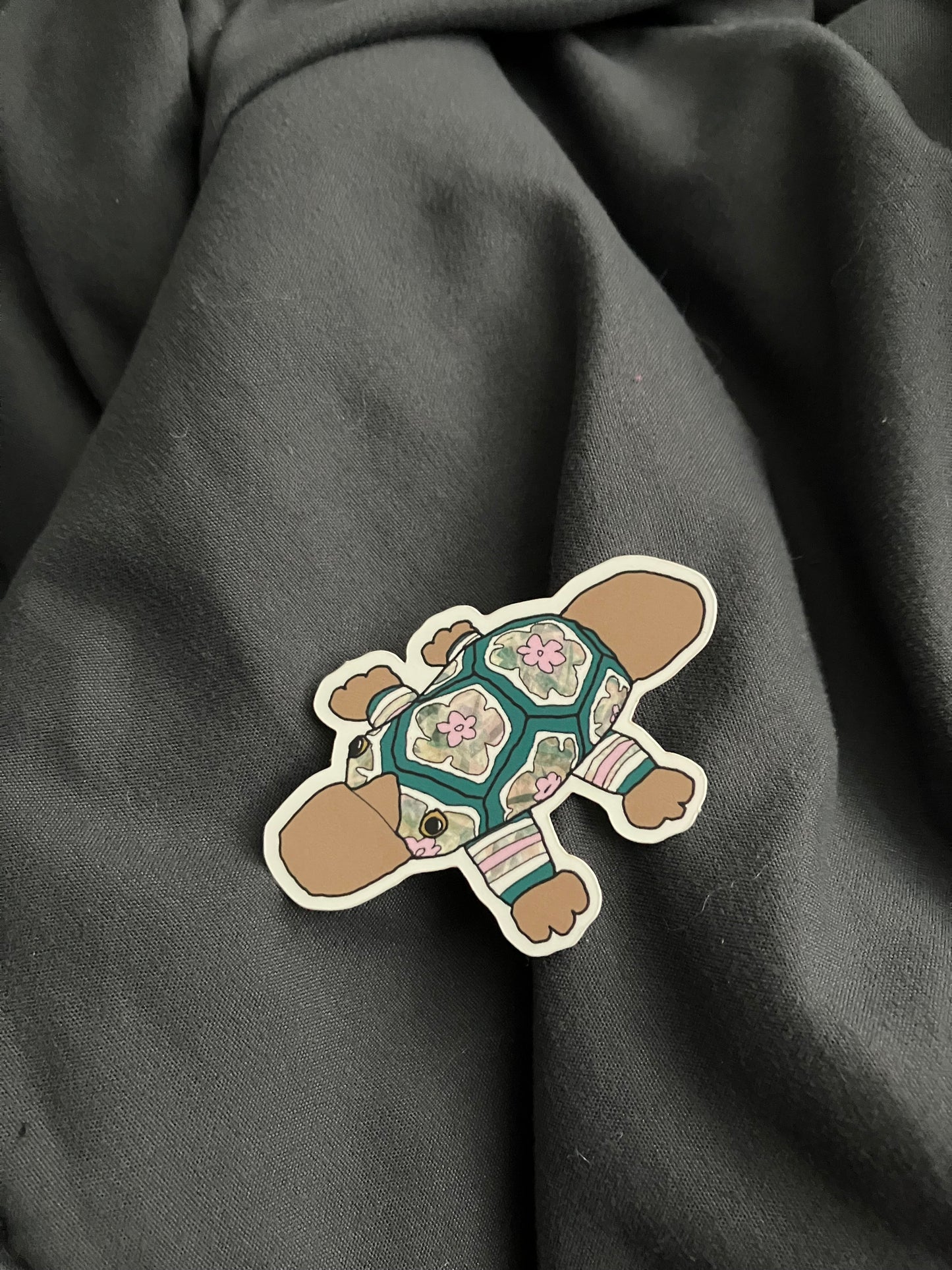 Petal-pus Platypus Teacup Sticker